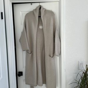 Oak+fort long cardigan sweat oat colored